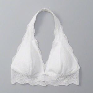 Abercrombie and Fitch White Halter Bralette XS